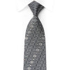 Daniel Hechter Silk Necktie Silver Trellis On Navy Blue Sparkling With Rhinestones - San-Dee