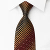 Daniel Hechter Silk Rhinestone Necktie Copper Black Checker With Silver Sparkles - San-Dee