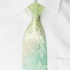 Daniel Hechter Silk Rhinestone Necktie Floral On Turquoice With Silver Sparkles - San-Dee