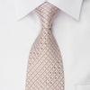 Daniel Hechter Silk Rhinestone Necktie Pink Striped On White With Silver Sparkles - San-Dee