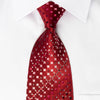 Daniel Hechter Silk Tie Checker On Burgundy With Rhinestones - San-Dee
