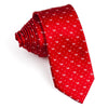 Daniel Silk Neck Tie White Scotty Dogs On Red With Silver Highlights 2 3/4 Inch - San-Dee