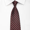 Elegance Men's Rhinestone Silk Necktie Trellis On Burgundy With Silver Sparkles - San-Dee