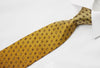 Elegance Men's Silk Tie Geometric Trellis On Yellow Brown With Crystal Rhinestones - San-Dee