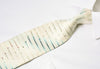 Elegance Rhinestone Necktie Blue Horizontal Striped On White Silk - San-Dee
