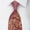 Elegance Rhinestone Necktie Paisley On Burgundy With Silver Sparkles - San-Dee