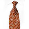 Elegance Rhinestone Necktie Silver Interlocking Circles On Brown With Silver Sparkles - San-Dee