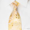 Elegance Rhinestone Silk Necktie Anthemion On Peach With Gold Sparkles - San-Dee