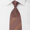 Elegance Rhinestone Silk Necktie Silver Checkered On Burgundy With Copper Sparkles - San-Dee