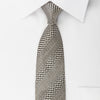 Elegance Skinny Silk Necktie Silver Geometric On Black With Silver Sparkles - San-Dee