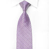Elle Homme Men's Crystal Silk Necktie Cartouche On Mauve With Silver Sparkles - San-Dee