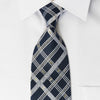 Elle Homme Mens Silk Rhinestone Necktie Silver Striped On Black - San-Dee