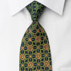 Elle Homme Rhinestone Necktie Green Marrakesh On Dark Blue With Silver Sparkles - San-Dee