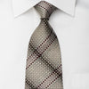 Elle Homme Rhinestone Silk Necktie Green Dots On Silver Sparkling With Rhinestones - San-Dee