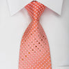 Elle Homme Rhinestone Tie Orange Checkered With Silver Sparkles - San-Dee