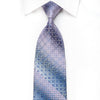 Emprise Men's Crystal Silk Necktie Mauve Blue Geometric With Blue Sparkles - San-Dee