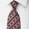 Emprise Silk Necktie Striped Rhinestones On Burgundy - San-Dee
