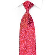 Fashion Top Men's Rhinestone Tie Floral On Red With Silver Sparkles - San-Dee