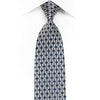 Franco Ferraro Men's Crystal Silk Necktie Silver Geometric On Blue With Gold Sparkles - San-Dee