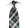 Franco Ferraro Men's Rhinestone Silk Necktie Green Navy Plaid Design With Sparkles - San-Dee