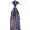 GGio Men’s Crystal Silk Tie Orange Blue Geometric With 