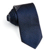 GGio Men’s Silk Rhinestone Neck Tie Silver Stripes & Blue 