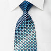 GGio Rhinestone Silk Tie Geometric On Blue With Blue 