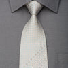 Giorgio Ferri Rhinestone Silk Necktie Geometric On Silver 