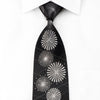 Grand Jour Men’s Crystal Necktie Silver Medallions On Black 