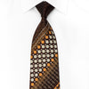 Grand Jour Men’s Crystal Tie Orange Gold Circles On Brown 