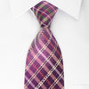 Grand Jour Rhinestone Necktie Plaids On Purple With Silver 