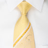Grang Cia Rhinestone Silk Necktie Striped & Scrolls On 