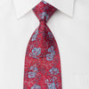 Grang Cia Rhinestone Tie Blue Floral On Red With Blue 