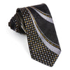 Grang Cia Rhinestone Tie Silver Waves On Black Silk With 