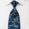Guy Laroche Mens Rhinestone Silk Necktie Vines On Blue With 