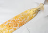 Guy Laroche Rhinestone Necktie Damask On Yellow With Silver 