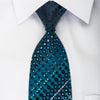 Guy Laroche Rhinestone Tie Geometric On Blue With Green 