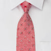 Guy Laroche Rhinestone Tie Silver Geometric On Woven Red 