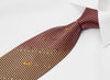 Guy Laroche Silk Rhinestone Necktie Orange Striped On Black 