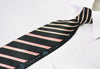 Guy Laroche Silk Rhinestone Tie Pink Striped On Black - 1