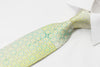 Harris Tone Rhinestone Silk Necktie Silver Geometric Design 
