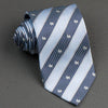 HN-Cravate Neck Tie Scotty Dogs On Gray & Pale Blue Stripes 