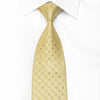 Huey Men’s Crystal Silk Tie Geometric Medallions On Golden 