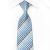 Indian Homme Men’s Crystal Silk Necktie Silver Stripes & 