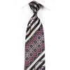 Indian Homme Men’s Crystal Silk Tie Silver Striped Scrolls 