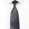 Indian Homme Men’s Crystal Tie Silver Purple Dots On Navy 