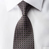 Indian Homme Men’s Rhinestone Silk Necktie Silver Mauve 
