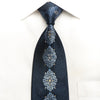 Indian Homme Men’s Silk Necktie Blue Cartouche & Striped On 