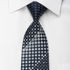 Indian Homme Rhinestone Silk Necktie Geometric On Blue With 