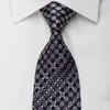 Indian Homme Rhinestone Silk Necktie Geometric Dots On Blue 